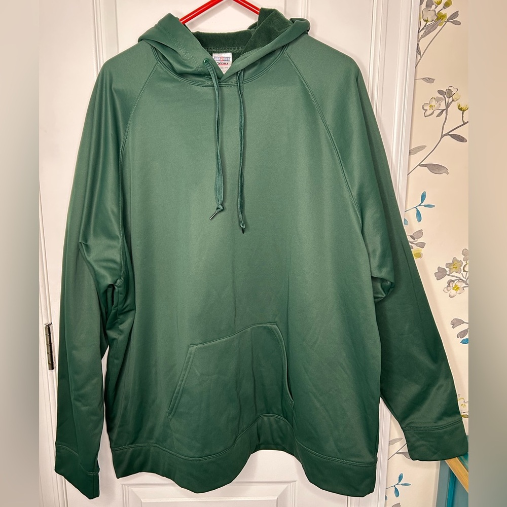 NWOT Jerzees Sport Tech Hoodie. Green Unisex Size 3X. BRAND NEW
